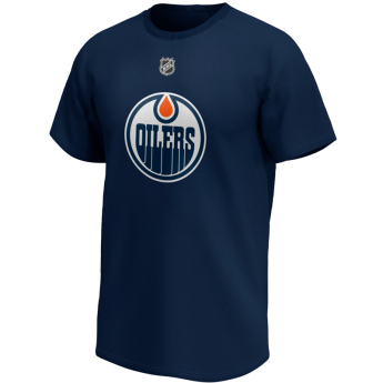 Edmonton Oilers мъжка тениска Leon Draisaitl Iconic Name & Number Graphic navy
