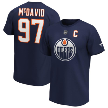 Edmonton Oilers мъжка тениска Connor McDavid Iconic Name & Number Graphic navy