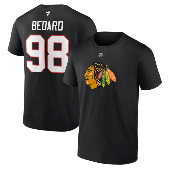 Chicago Blackhawks мъжка тениска Connor Bedard #98 Name & Number Black