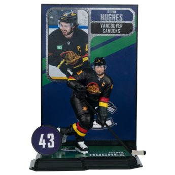 Vancouver Canucks фигурка Quinn Hughes #43 SportsPicks Black Jersey