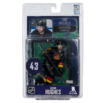 Vancouver Canucks фигурка Quinn Hughes #43 SportsPicks Black Jersey