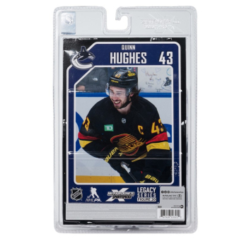 Vancouver Canucks фигурка Quinn Hughes #43 SportsPicks Black Jersey