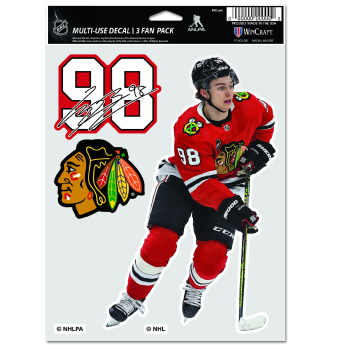 Chicago Blackhawks стикери Connor Bedard Multi Use 3 Fan Pack Decal