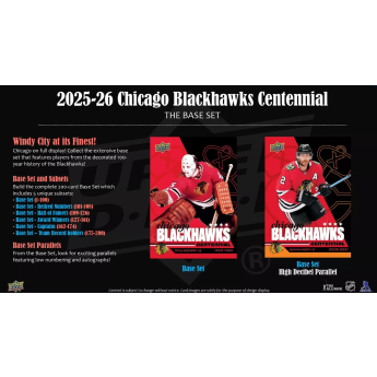 NHL кутии хокей карти NHL 2025-26 Upper Deck Chicago Blackhawks NHL Centennial Hobby Box