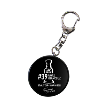 Colorado Avalanche висулка за ключодържател Pavel Francouz #39 Stanley Cup Champion 2022 black