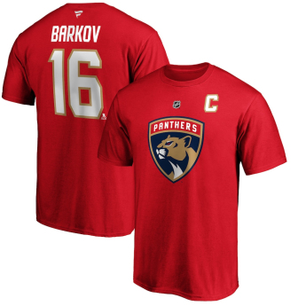 Florida Panthers мъжка тениска Aleksander Barkov #16 Stack Logo Name & Number red