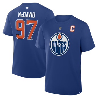 Edmonton Oilers мъжка тениска Connor McDavid #97 Authentic Stack Name & Number Royal