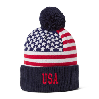 Отбори по хокей зимна шапка USA Pom Flag