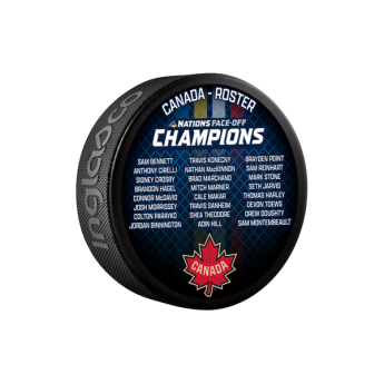 NHL продукти шайба 4 Nations Face-Off Team Canada Roaster Souvenir Collectors