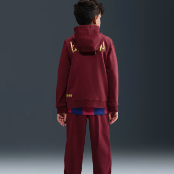 FC Barcelona детски суитшърт с качулка Zip Club red