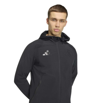 Real Madrid CF мъжко яке с качулка Travel Windbreaker black