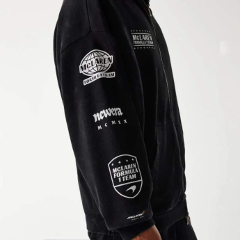 McLaren Honda мъжки суитшърт с качулка zip GRPHC washed black F1 Team 2026