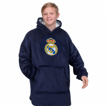 Real Madrid CF детски суитшърт с качулка oversize blanket navy
