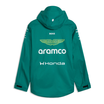 Aston Martin мъжко яке с качулка Rain green official Teamline Replica F1 Team 2026