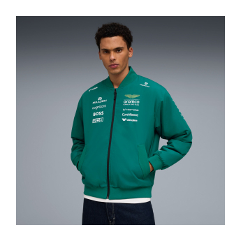 Aston Martin мъжко яке Bomber green official Teamline Replica F1 Team 2026