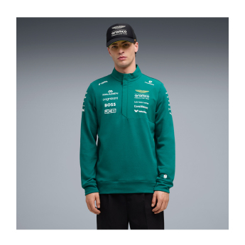 Aston Martin мъжки суитшърт Half Zip green official Teamline Replica F1 Team 2026