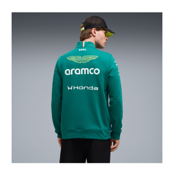 Aston Martin мъжки суитшърт Half Zip green official Teamline Replica F1 Team 2026