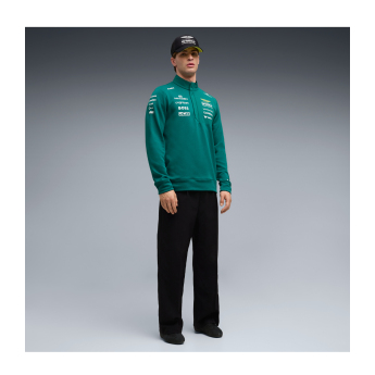 Aston Martin мъжки суитшърт Half Zip green official Teamline Replica F1 Team 2026