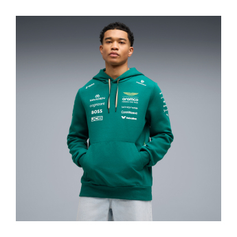 Aston Martin мъжки суитшърт с качулка green official Teamline Replica F1 Team 2026