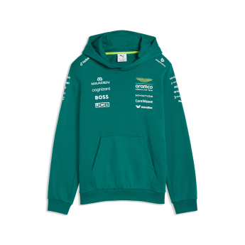 Aston Martin детски суитшърт с качулка green official Teamline Replica F1 Team 2026