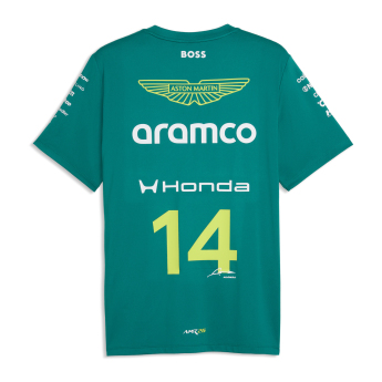 Aston Martin мъжка тениска Fernando Alonso #14 green official Teamline Replica F1 Team 2026
