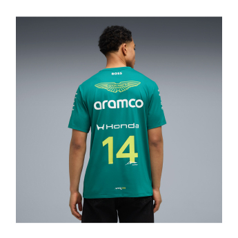 Aston Martin мъжка тениска Fernando Alonso #14 green official Teamline Replica F1 Team 2026