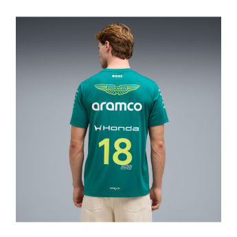 Aston Martin мъжка тениска Lance Stroll #18 green official Teamline Replica F1 Team 2026