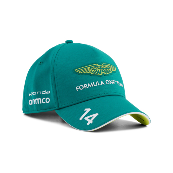 Aston Martin баскетболна шапка с козирка Fernando Alonso #14 green official Teamline Replica F1 Team 2026