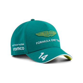 Aston Martin детска бейзболна шапка с козирка Fernando Alonso #14 green official Teamline Replica F1 Team 2026