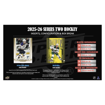 NHL кутии хокей карти NHL 2025-26 Upper Deck Series 2 Blaster Box