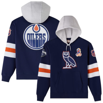 Edmonton Oilers мъжки суитшърт с качулка OVO navy
