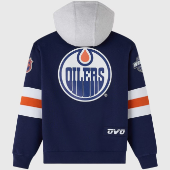 Edmonton Oilers мъжки суитшърт с качулка OVO navy
