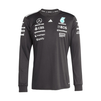 Mercedes AMG Petronas мъжка тениска с дълъг ръкав black official Teamline Replica F1 Team 2025