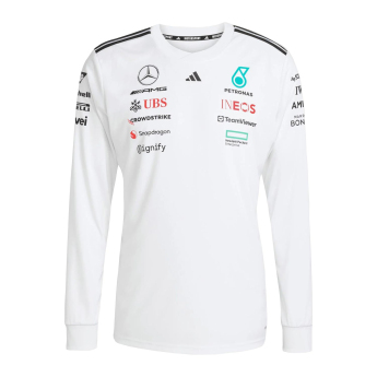 Mercedes AMG Petronas мъжка тениска с дълъг ръкав white official Teamline Replica F1 Team 2025