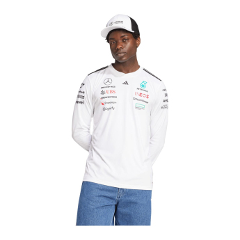 Mercedes AMG Petronas мъжка тениска с дълъг ръкав white official Teamline Replica F1 Team 2025