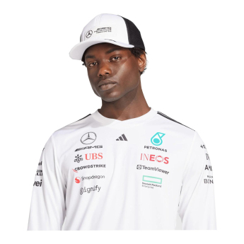 Mercedes AMG Petronas мъжка тениска с дълъг ръкав white official Teamline Replica F1 Team 2025