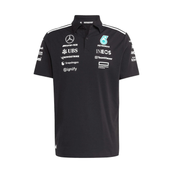Mercedes AMG Petronas мъжка поло тениска black official Teamline Replica F1 Team 2025
