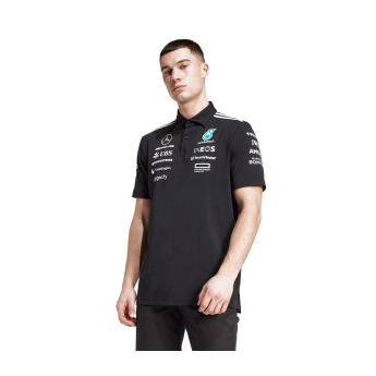 Mercedes AMG Petronas мъжка поло тениска black official Teamline Replica F1 Team 2025