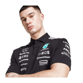 Mercedes AMG Petronas мъжка поло тениска black official Teamline Replica F1 Team 2025
