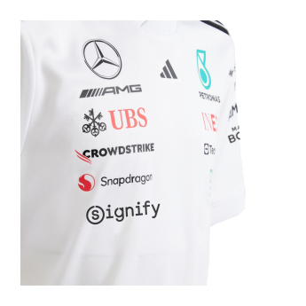 Mercedes AMG Petronas детска тениска white official Teamline Replica F1 Team 2025