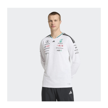 Mercedes AMG Petronas мъжка тениска с дълъг ръкав white official Teamline Replica F1 Team 2026