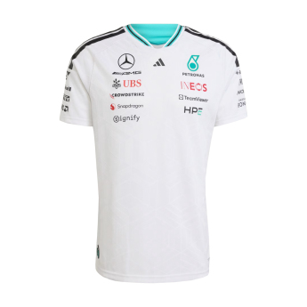 Mercedes AMG Petronas мъжка тениска white official Teamline Replica F1 Team 2026