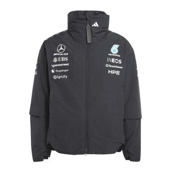 Mercedes AMG Petronas мъжко яке с качулка Rain black F1 Team 2026