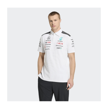 Mercedes AMG Petronas мъжка поло тениска white official Teamline Replica F1 Team 2026