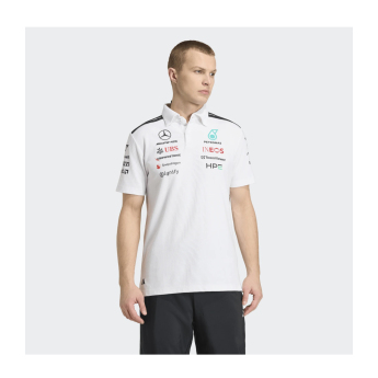 Mercedes AMG Petronas мъжка поло тениска white official Teamline Replica F1 Team 2026