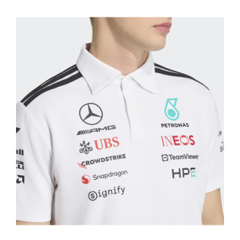 Mercedes AMG Petronas мъжка поло тениска white official Teamline Replica F1 Team 2026