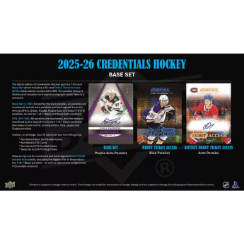 NHL кутии хокей карти NHL 2025-26 Upper Deck Credentials Hobby Box