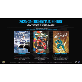 NHL кутии хокей карти NHL 2025-26 Upper Deck Credentials Hobby Box