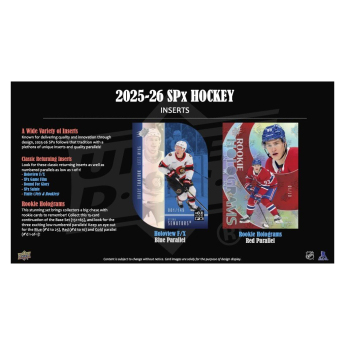 NHL кутии хокей карти NHL 2025-26 Upper Deck SPx Hockey Hobby Box