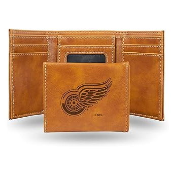 Detroit Red Wings кожено портмоне NHL Laser Engraved Trifold